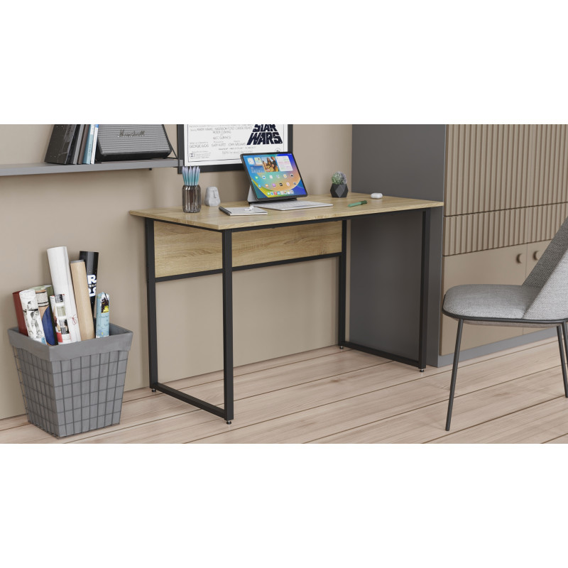 Письменный стол Ferrum-decor Коди 75x100x60 черный ДСП Дуб Сонома 16мм (FRD-103732)