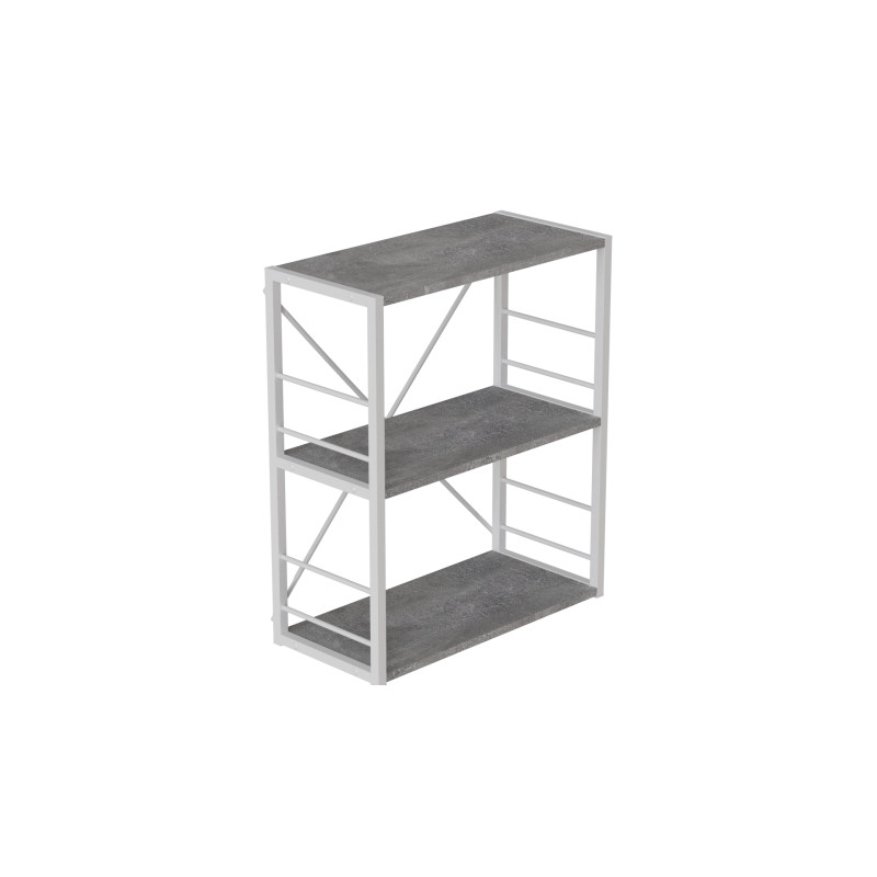 Етажерка 3/60 Ferrum-decor Серії Конект 75x60x28 білий ДСП Бетон 16мм (FRD-104262)