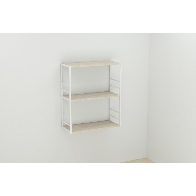 Книжкова полиця універсальна Ferrum-decor Стім 2 74x63x26 білий ДСП Дуб Сонома 16мм (FRD-104112)