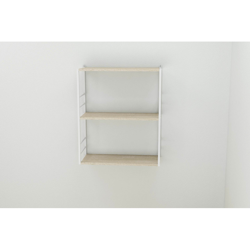 Книжкова полиця універсальна Ferrum-decor Стім 2 74x63x26 білий ДСП Дуб Сонома 16мм (FRD-104112)