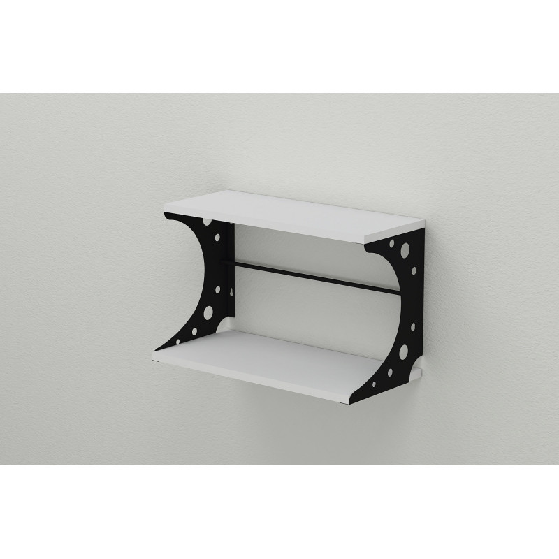 Полка настенная Ferrum-decor Букин 330x500x240 металл Черный ДСП Белое 16 мм (FRD-102842)