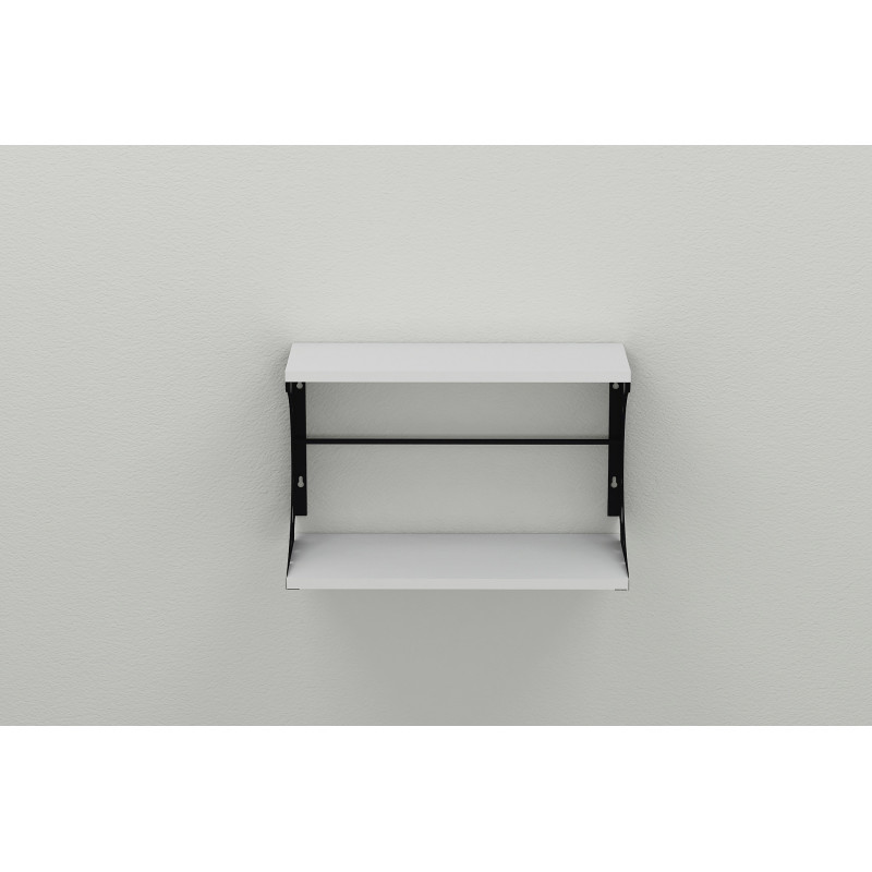Полка настенная Ferrum-decor Букин 330x500x240 металл Черный ДСП Белое 16 мм (FRD-102842)