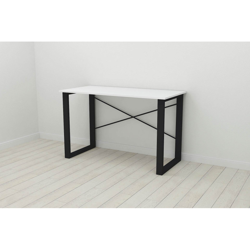 Письменный стол Ferrum-decor Драйв 750x1400x700 Черный металл ДСП Белое 16 мм (FRD-103192)