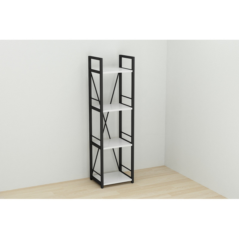 Етажерка 4/34 Ferrum-decor Серії Конект 120x34x28 чорний ДСП Біле 16мм (FRD-104272)