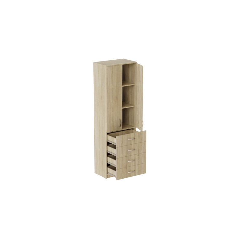 Шкаф Анжело Ferrum-decor на 3 полок с 2 дверями и 4 ящика 1900x600x380 ДСП Дуб Сонома 16 мм (FRD-104992)