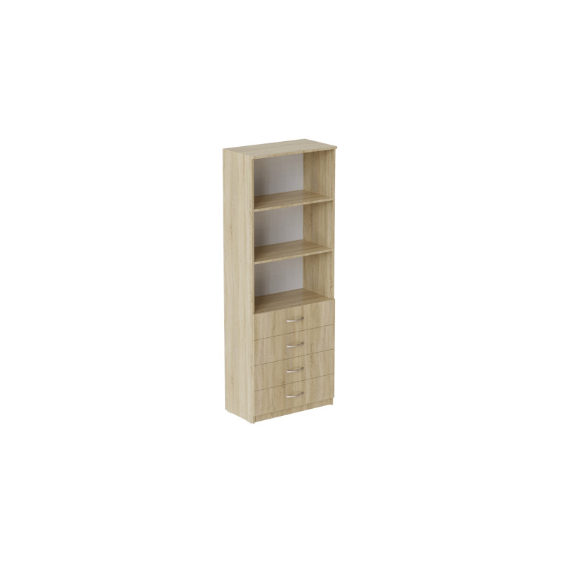 Шкаф Анжело Ferrum-decor на 3 полки с 4 ящика 1900x700x380 ДСП Дуб Сонома 16 мм (FRD-105022)