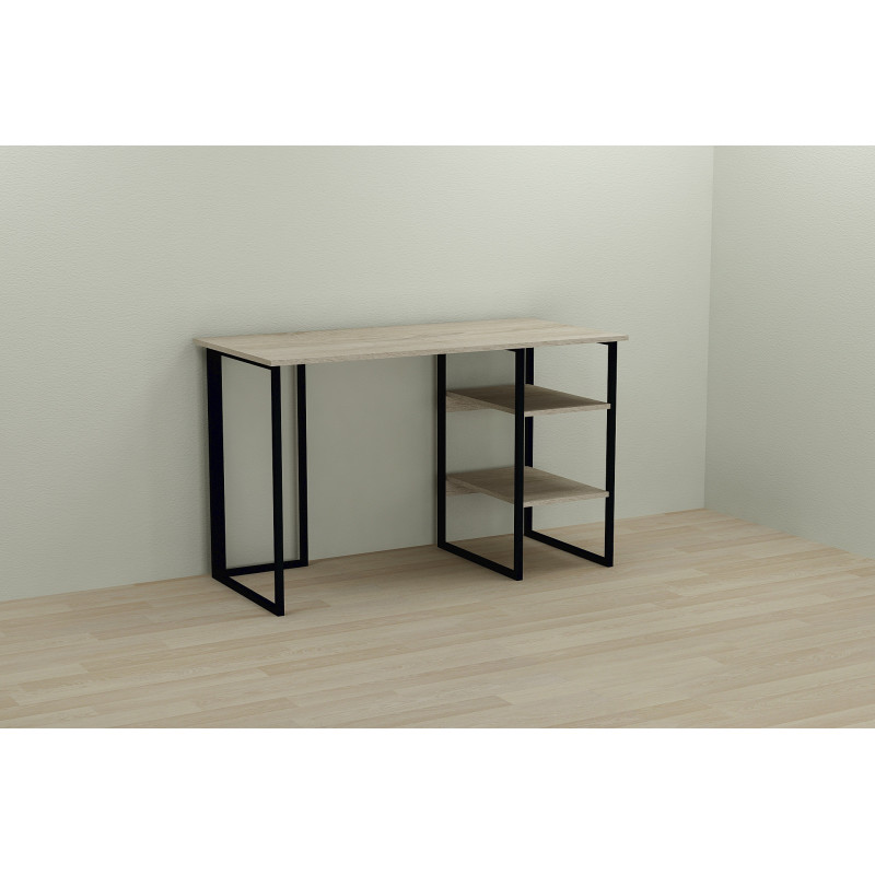 Письменный стол Ferrum-decor Кевин 75x100x60 черный ДСП Дуб Сонома 16мм (FRD-103792)