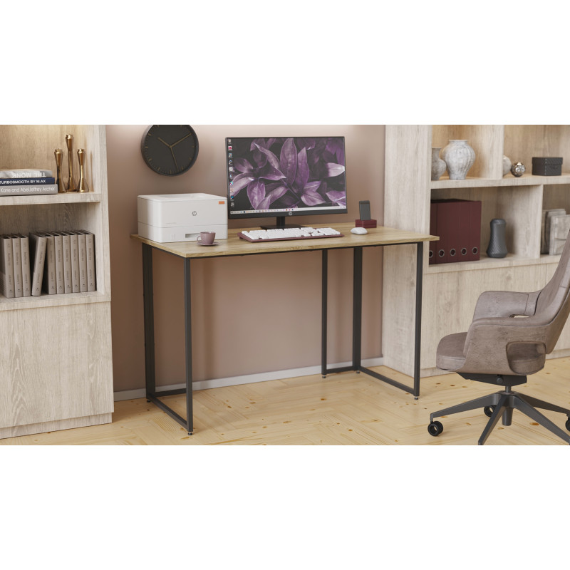 Письмовий стіл Ferrum-decor Ханна 75x100x60 чорний ДСП Дуб Сонома 16мм (FRD-103472)