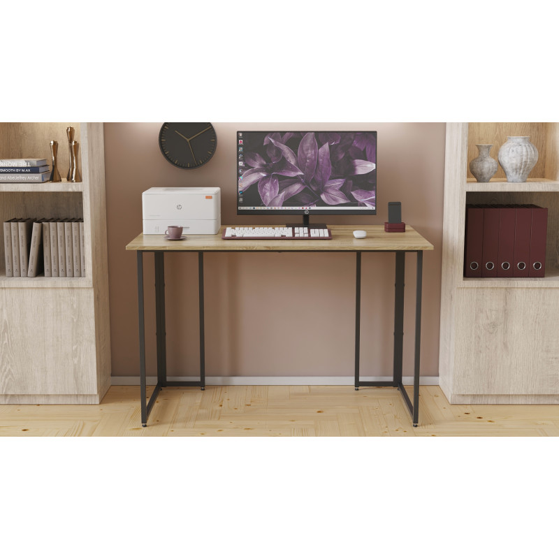 Письмовий стіл Ferrum-decor Ханна 75x100x60 чорний ДСП Дуб Сонома 16мм (FRD-103472)