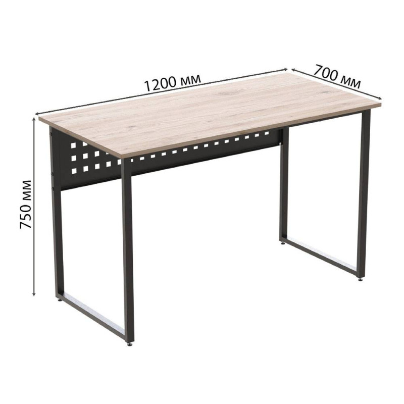 Стіл письмовий Майк Ferrum-decor 75x120x70 Чорний метал ДСП Кашемір 32 мм (FRD-108324)