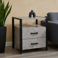 Универсальная тумба Ferrum-decor Вивьен 2/2 50x41x40 черный ДСП Дуб Бетон 16 мм (FRD-106841)