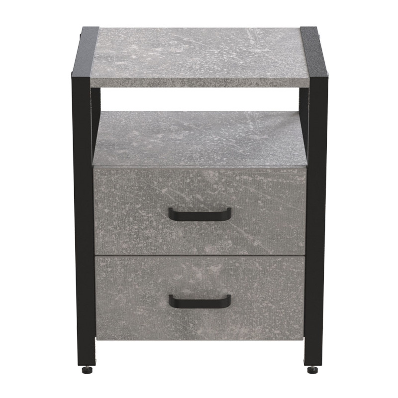 Тумба універсальна Ferrum-decor Вів'єн 2/2 50x41x40 чорний ДСП Дуб Бетон 16мм (FRD-106841)