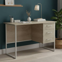 Письмовий стіл Ferrum-decor Гаррі 75x140x70 білий ДСП Дуб Сонома 16мм (FRD-101012)