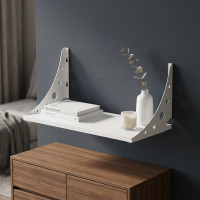 Полка настенная Ferrum-decor Ханди 2 240x600x240 металл Белый ДСП Белое 16 мм (FRD-102582)