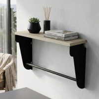 Полка настенная Ferrum-decor Свит 300x500x150 металл Черный ДСП Сонома 16 мм (FRD-102782)