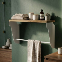 Полиця настінна Ferrum-decor Світ 300x600x150 метал Білий ДСП Дуб Артизан 16 мм (FRD-102812)