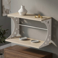 Настінна полиця Ferrum-decor Букін 330x500x240 метал Білий ДСП Сонома 16 мм (FRD-102852)