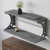 Полка настенная Ferrum-decor Букин 330x500x240 металл Серый ДСП Бетон 16 мм (FRD-102862)