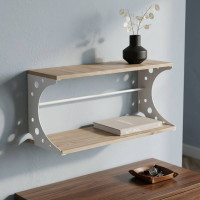 Настінна полиця Ferrum-decor Букін 330x700x240 метал Білий ДСП Дуб Сан-Марино 16 мм (FRD-102892)