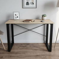 Письменный стол Ferrum-decor Драйв 750x1400x600 Черный металл ДСП Дуб Сонома 16 мм (FRD-103132)