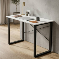 Письменный стол Ferrum-decor Драйв 750x1400x700 Черный металл ДСП Белое 16 мм (FRD-103192)