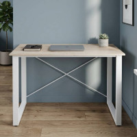 Письмовий стіл Ferrum-decor Драйв 750x1200x600 Білий метал ДСП Дуб Сан-Марино 32 мм (FRD-103332)