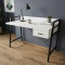 Письмовий стіл Ferrum-decor Комфорт 750x1000x600 Чорний метал ДСП Біле 32 мм (FRD-103422)
