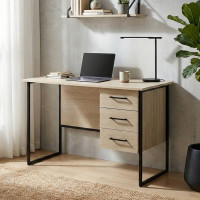 Письменный стол Ferrum-decor Гарри 75x120x60 черный ДСП Дуб Сонома 16мм (FRD-103532)