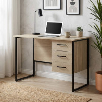 Письменный стол Ferrum-decor Гарри 75x120x70 черный ДСП Дуб Сонома 16мм (FRD-103552)