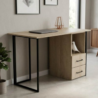 Письмовий стіл Ferrum-decor Отто 75x120x60 чорний ДСП Дуб Сонома 16мм (FRD-103572)
