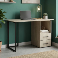 Письмовий стіл Ferrum-decor Отто 75x120x70 чорний ДСП Дуб Сонома 16мм (FRD-103592)