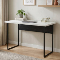 Письмовий стіл Ferrum-decor Майк 76x100x70 чорний ДСП Біле 32мм (FRD-103882)