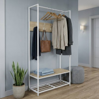 Вішалка модульна підлогова Ferrum-decor Треліс 13 180x90x38 білий ДСП Дуб Сан-Марино 16мм (FRD-104332)