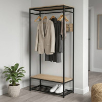 Вешалка напольная модульная Ferrum-decor Трелис 15 180x90x38 черный ДСП Дуб Сан-Марино 16мм (FRD-104362)