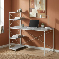 Комп'ютерний стіл Ferrum-decor Джек 75x120x60 Білий ДСП Бетон (FRD-104392)