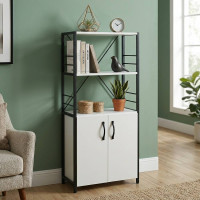 Этажерка 3/60 Ferrum-decor Серии Конект с тумбой 144x60x28 Черный ДСП Белое (FRD-104442)