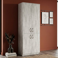 Шкаф Анжело Ferrum-decor на 5 полок с 4 дверями 1900x700x380 ДСП Бетон 16 мм (FRD-105042)