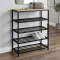 Полиця для взуття Слайм 4 Ferrum-decor 820x630x260 Чорний метал ДСП Дуб Сонома 16 мм (FRD-105162)