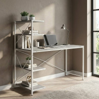 Комп'ютерний стіл Ferrum-decor Джек 75x140x70 Білий ДСП Бетон (FRD-105320)
