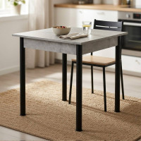 Стол кухонный Ferrum-decor Агата 75x80x80 Черный ДСП Бетон 16мм (FRD-105560)