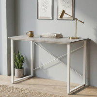Стіл письмовий Дейв Ferrum-decor 750x1400x600 Білий метал ДСП Бетон 32 мм (FRD-106450)