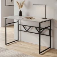 Стіл письмовий Раян Ferrum-decor 750x1200x600 Чорний метал ДСП Бетон 32 мм (FRD-106480)