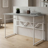 Стіл письмовий Раян Ferrum-decor 750x1000x700 Білий метал ДСП Бетон 16 мм (FRD-106490)