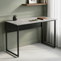 Стіл письмовий Майк Ferrum-decor 75x140x70 Чорний метал ДСП Бетон 32 мм (FRD-106540)