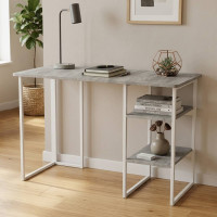 Стіл письмовий Кевін Ferrum-decor 75x120x60 Білий метал ДСП Бетон 16 мм (FRD-106550)