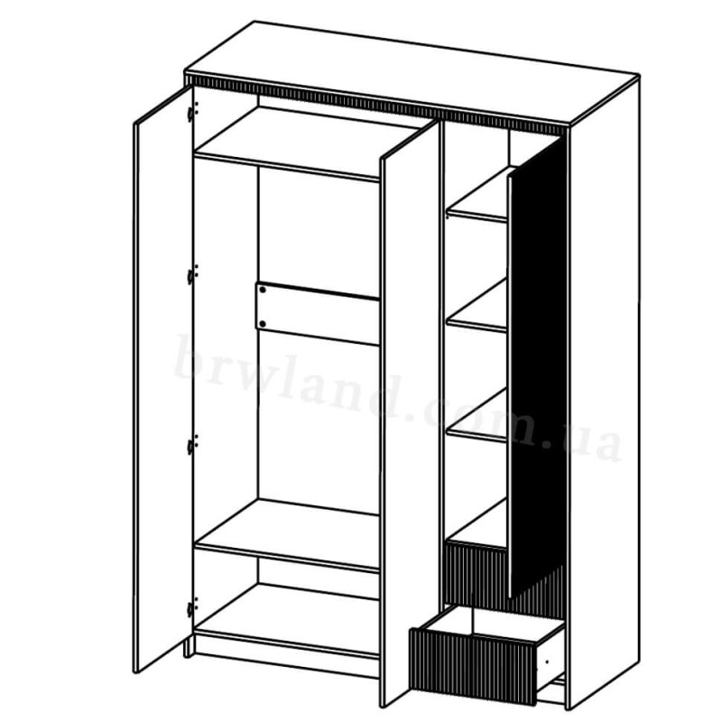 Шафа Монако Гербор SZF3D2S 3 двері 2 шухляди Кашемір (GRB-171075)