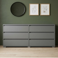Комод на 6 шухляд LION АРТ-3 160х43х80 см Сіра мишка (LION-045372)
