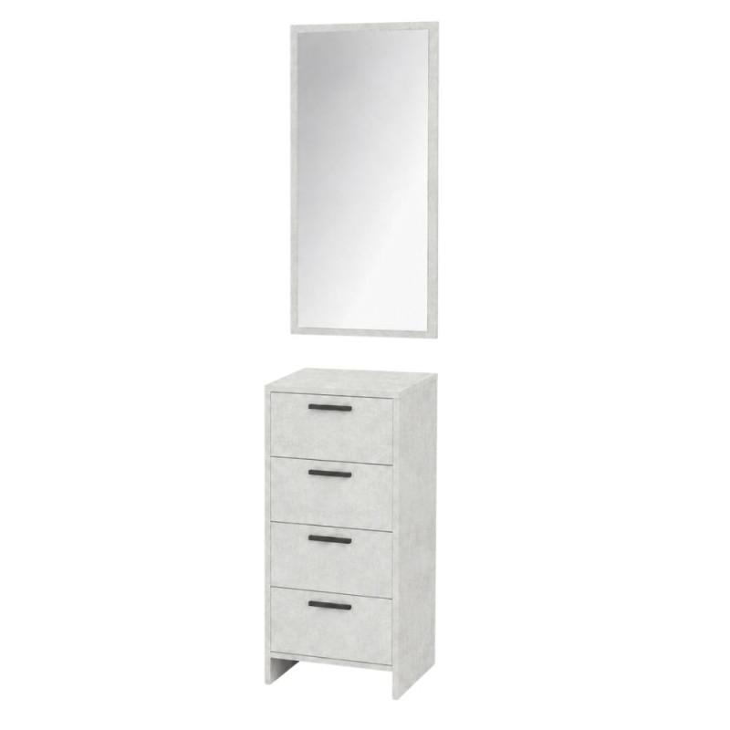Тумба для взуття з дзеркалом LION Тахо 40х34х200 см Бетон Style (LION-045561)