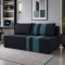 Ортопедичний диван Мекко Cool 1900*860 мм Lux II категорія тканини Allure Premium Graphite/Aqua(MEK-161292)