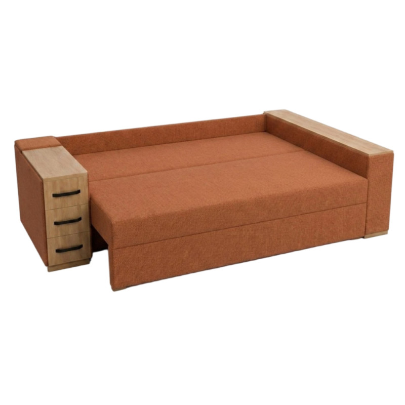 Кутовий ортопедичний диван Мекко Cube Shuttle 2600x1430 Gold III категорія Austin 9 Rust (MEK-161146)